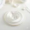 Vajilla de Porcelana con Borde Dorado Hueso de China Vajilla de Hotel Juego de Ocho Piezas Tazones, Platos, Cucharas Vajilla de Club