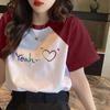 Camiseta informal holgada de cuello redondo 100% algodón para mujer, recién llegada de verano, talla grande, chica gordita, top con estampado distintivo