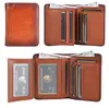 Billetera retro europea y americana de cuero genuino 1170, monedero, venta al por mayor de fábrica, estilo corto, múltiples ranuras para tarjetas, tarjetero, clip para dinero, cuero de cera de aceite