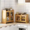 Gabinete de Almacenamiento de Escritorio de Bambú, Gabinete de Almacenamiento de Artículos, Vitrina, Gabinete para Pan, Gabinete de Almacenamiento de Especias para Cocina