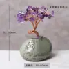 Ornamentos de Árvore da Fortuna com Pedras Naturais e Vaso de Cerâmica Decoração de Mesa para Atrair Riqueza Display de Escritório Presentes Venda por Atacado