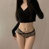 Várias versões de roupa íntima feminina com estampa de leopardo, cintura baixa, sexy, gelo quente, malha de seda, puro desejo, roupa íntima feminina