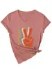 Camiseta de Manga Corta con Cuello en V para Mujer, Moda Elegante y Versátil, en Cuatro Colores, para Exportación, Amazon Ebay Sitio Independiente