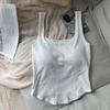 Chaleco retro americano con forro polar y almohadilla para el pecho, ropa interior térmica con tirantes pequeños, ropa interior de mujer para otoño e invierno, ropa interior Maillard