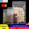 Saco fosco auto-selante saco de embalagem transparente saco de alimento plástico perfumado chá doce saco de embalagem de frutas secas fundo plano saco selado
