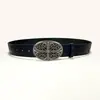 Cinturón en Forma de Cruz, Cinturón de Cuero, Estilo Occidental, Patrón Clásico, Adecuado para Faldas, Unisex
