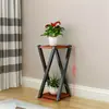 Suporte de Flores de Ferro para Varanda, Suporte de Flores Combinado de Dois Níveis para Piso Interno para Plantas Verdes, Suculentas e Plantas de Entrada