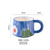Caneca de Cerâmica Embossada Pintada à Mão para Uso Doméstico, Caneca Criativa para Café da Manhã, Caneca de Café Estilo Fresco, Caneca de Desenho Animado para Presente