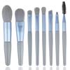 Brochas de Maquillaje Portátiles de Cerdas Suaves, Set Mini Morandi de 8 Piezas, Herramientas de Belleza para Principiantes, Al por Mayor en Stock