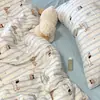 Sábana de Algodón Puro de Doble Capa de Grado A para Maternidad e Infancia, Amigable con la Piel, para Dormitorio de Estudiantes, Cama Individual Infantil, Sábana Ajustable y Funda de Edredón