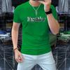 Camiseta de manga corta con cuello redondo para hombre, de algodón mercerizado artesanal de alta frecuencia, cómoda y transpirable, de media manga, a la moda, combina con todo, 2024