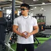Muscle Sports Camiseta Deportiva Holgada de Manga Corta para Hombre para Fitness, Baloncesto, Otoño, Running, Entrenamiento, Color Sólido, Solona, Elástica