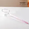 Colher de Vidro Borossilicato Alto Colher de Sobremesa Colher para Mexer Café Estilo Ins Transparente Tamanho Grande Doméstica Cabo Longo Colher de Óleo Colher de Sopa