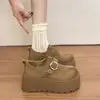 Sandalias versátiles de suela gruesa con hebilla 2026 para mujer, zapatos de corte bajo con suela blanda, nuevo estilo retro, que aumentan la altura para personas menudas