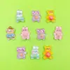 Pinzas para el pelo, dijes para zapatos, fundas para teléfono de pegamento cremoso, accesorios para caja de papelería de la Serie de Dibujos Animados Transparente de Animales Lindos al por Mayor