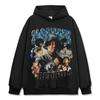 Camiseta de Manga Curta Estampada 21 Savage Hip-Hop Retrô Americano Transfronteiriço High Street Peso Pesado Manga Longa Gola Redonda Moletom com Capuz