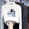 Camiseta de base masculina 2026 novo estilo primavera, outono e inverno camiseta de base de fleece de gola alta masculina top interno de bebê