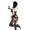 Pantimedias sexys de seda negra con entrepierna abierta, sin rayas, tentación, para chicas gorditas, cabello al por mayor, para mujeres