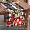 Bandera de mesa nueva para el Día de San Valentín transfronteriza, amor rojo, flor de rosa, decoración de mesa, bandera de mesa de lino directa de fábrica