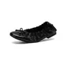 Zapatos de Huevo Enrollado con Lazo de Piel de Cordero Dulce Franceses Súper Suaves 2026 Otoño Planos de Punta Redonda Piel Genuina Suela Suave Boca Baja Zapatos de Una Sola Pieza para Mujer
