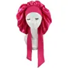 Suministro transfronterizo AliExpress Amazon correa de color sólido gorro de noche de satén grande gorro de noche de alta elasticidad gorro de ducha con cordones Mujer