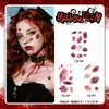 Pegatinas de Tatuaje de Cicatriz Personalizadas de Halloween Manchas de Sangre Realistas Patrones de Moretones Impermeables de Larga Duración Maquillaje para Fiesta Pegatinas Decorativas
