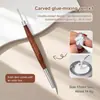 Pluma de Arte para Uñas de Sándalo de Doble Punta Transfronteriza, Pluma para Mezclar Gel, Pluma de Tallado de Silicona, Raspador Multifuncional, Herramienta de Arte para Uñas de Repujado y Pintura