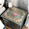 Toalha de mesa de cabeceira estilo europeu, capa de couro, tapete de mesa à prova d'água e poeira, tapete de mesa quadrado pequeno de alto nível para quarto