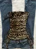 Verano Nuevo Aliexpress Transfronterizo Americano Pura Pasión Sexy Chica Caliente Estampado de Leopardo Cuello de Una Sola Línea Top Tubo Tops para Mujer Venta al por Mayor