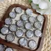 Caja Mágica de Conchas Blancas Naturales Gato Lunar Accesorios para Joyería Talla Base Media de Plata con Fuerte Sentido de la Luz Pulsera DIY, etc.