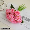 Tacto Altamente Realista Flor de Rosa Hidratante Decoración del Hogar Flor Artificial Estilo Coreano Ramo de Novia Decoración del Hogar