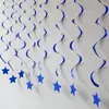 Novo Pingente Espiral Estrela de Cinco Pontas Recortada Azul Noturno Cena de Festa de Aniversário Celebração de Aniversário Decoração de Banquete de Aniversário