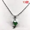 Colgante de jade malayo al por mayor, colgante de calcedonia verde de Taiwán con incrustaciones de jade, collar de jade con incrustaciones de oro, lista de segundos, pequeño regalo