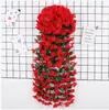 Pared Púrpura Colgante Orquídea Colgante Hortensia Grande Flor Artificial Flor de Plástico Flor de Seda Enredadera Decoración de Boda Flor Floral Flor