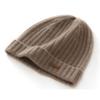 Un gorro de cachemira 100 pura para hombres y mujeres con protección acolchada para las orejas para otoño e invierno, gorro de punto cálido para amantes