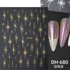 FULL BEAUTY pegatinas de arte para uñas transfronterizas estilo ins estrella plateada dorada de cuatro colores estrella octagonal pegatinas de arte para uñas de estilo