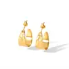 Pendientes de Acero Inoxidable Lele Jewelry con Anillo en C, Pendientes de Moda de Alta Gama, Pendientes Ins Europeos y Americanos, Diseño Cóncavo, Pendientes para Mujer