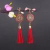 Aretes Turquesa Bohemios Europeos y Americanos Retro Búho Geométricos Atrapasueños Pluma Borla Aretes Mujeres