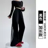 Pantalones deportivos a rayas estilo americano para mujer, nuevos para primavera y otoño 2026, casuales, ajustados, holgados, de pierna recta, pantalones de chándal, pantalones de pierna estrecha y ancha