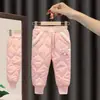 Calças de algodão para bebê inverno três camadas engrossadas vestuário externo calças forradas de fleece para meninas outono e inverno acolchoadas uma inverno roupas de inverno infantis