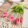 5 Tulipanes Holandeses de Goma Suave, Flores Artificiales, Flores Falsas para Decoración del Hogar, Pared de Flores de Rosa para Bodas, Ramo