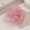Presilha de garra de flor tridimensional em rede, novo modelo de alta qualidade 2026, presilha de cabelo versátil e elegante para coques na parte de trás da cabeça, acessório de cabelo