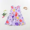 Vestido de Verano sin Mangas para Niña, Nuevo Vestido de Princesa con Estampado de Dibujos Animados, Vestido Corto Lindo y Elegante para Niños, Conjunto de Verano para Bebé