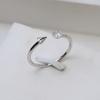Accesorios para anillos de perlas de bricolaje, anillo abierto de plata S925, anillo de dedo para mujer, joyería de perlas, soporte vacío, semiacabado 111