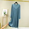 Nuevo Estilo de Verano Color Sólido Talla Grande Falda Plisada Vestido Casual Holgado