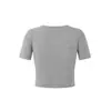 26805-26 Verão Estilo Coreano Slim Fit Gola Redonda Pequena Curta Cropped Lisa Manga Curta Pulôver Camiseta Camisa Básica