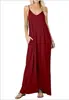 AliExpress Explosiones Playa Europea y Americana Correa Irregular Cuello Redondo Bolsillo de Parche Vestido de Mujer 10 Colores en Stock