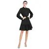 Fotos Reales de Ropa de Mujer para Exportación - Conjunto de Dos Piezas Estilo Palacio Retro Francés, Moderno Conjunto de Vestido con Cuello Alto y Encaje