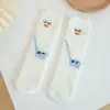 Meias de veludo coral pato de desenho animado fofo meias de chão inverno espessadas com forro de fleece meias de dormir meias de meia veludo para casa