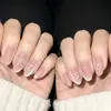 Uñas de Arte de Uñas Más Vendidas Transfronterizas, Uñas Postizas Sencillas, Estilo Fresco, Uñas Almendradas de Longitud Media, Uñas Postizas Color Sólido Ojo de Gato Venta al por Mayor